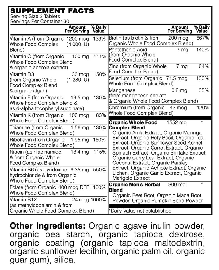 Organic Whole Food Men's 40+ Multi